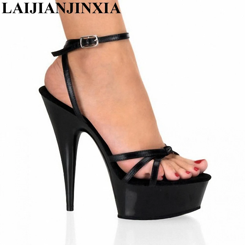 

LAIJIANJINXIA Classic Gladiator Style Platforms Women Open Toe 15cm High Heel Shoes Toeless Stiletto Sandals Wedding Shoes H-170