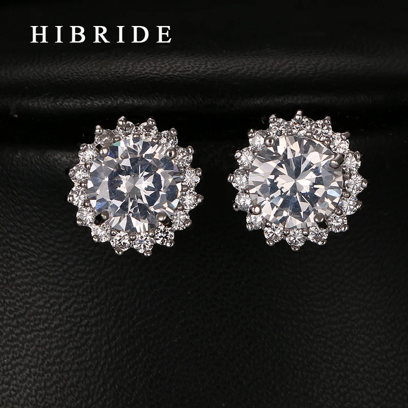 Luxury Sun Flower Shape Cubic Zircon Earrings Round Pear Cut White Gold Color Stud Earrings For Women Gifts HIBRIDE E-241
Luxury Sun Flower Shape Cubic Zircon Earrings Round Pear Cut White Gold Color Stud Earrings For Women Gifts HIBRIDE E-241