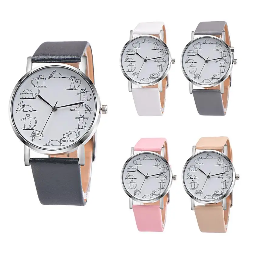 Men's Watch Retro Design Lovely Cartoon Cat Leather Band Analog Alloy Quartz Wrist fashion watches man clock 2018JUL18
Men's Watch Retro Design Lovely Cartoon Cat Leather Band Analog Alloy Quartz Wrist fashion watches man clock 2018JUL18