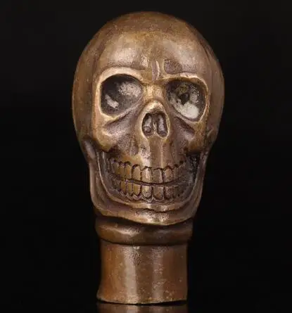Pure copper ancient bronze casting skull statue collection Cane head antique Miscellaneous crafts Bronze
Pure copper ancient bronze casting skull statue collection Cane head antique Miscellaneous crafts Bronze