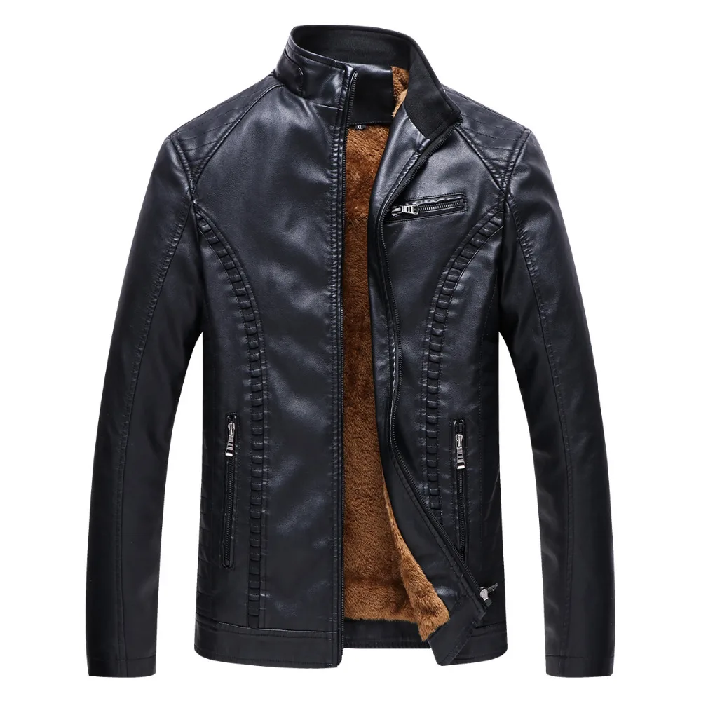 2018Winter Jacket Men Stand Collar Motorcycle Leather Jackets Plus Velvet Washed Retro Pu Leather Jacket Mens Thicken Warm Coats
2018Winter Jacket Men Stand Collar Motorcycle Leather Jackets Plus Velvet Washed Retro Pu Leather Jacket Mens Thicken Warm Coats