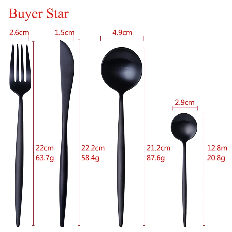 4 Pcs/set Black Gold Cutlery Set Stainless Steel Dinnerware Knives Forks teaspoons Flatware Set Dinner Knife Fork Spoon
4 Pcs/set Black Gold Cutlery Set Stainless Steel Dinnerware Knives Forks teaspoons Flatware Set Dinner Knife Fork Spoon