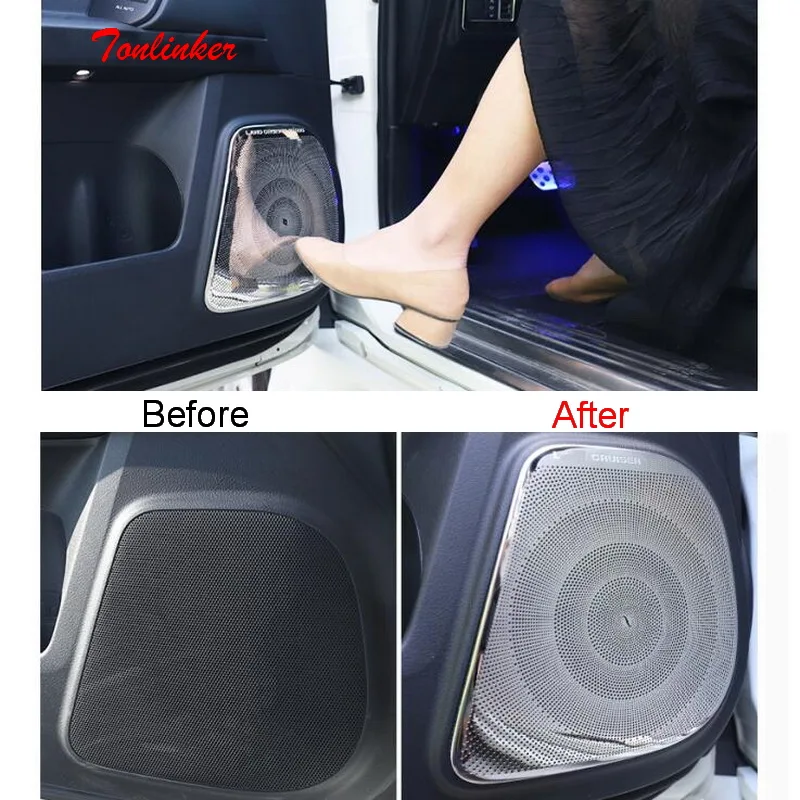 Tonlinker Cover Stickers For PRADO 2010-18 Car Styling 4 PCS Stainless steel Door Interior Speaker decoration Cover Stickers
Tonlinker Cover Stickers For PRADO 2010-18 Car Styling 4 PCS Stainless steel Door Interior Speaker decoration Cover Stickers