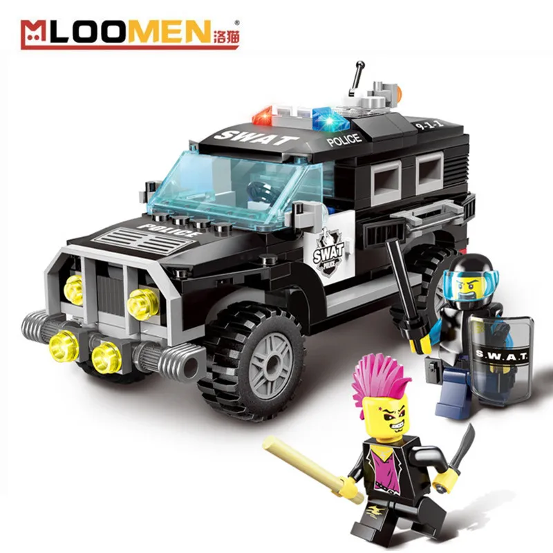 185 шт. SWAT Car Compatibie Legoings строительные блоки набор игрушек сделай сам Развивающие