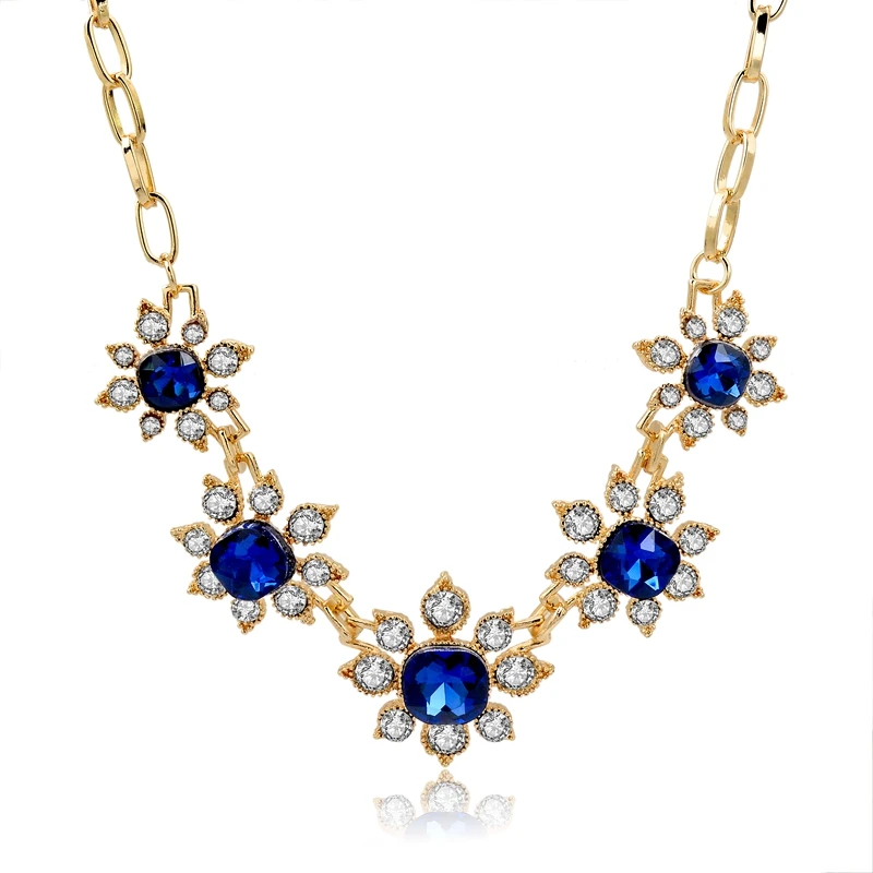 

MELIHE Gold Choker Necklaces For Women Cz Jewelry Crystal Flower Statement Necklaces & Pendants 2016 Wedding Collares Sne150838