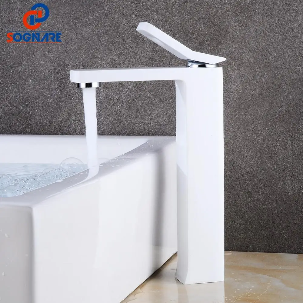 SOGANRE Bathroom Faucet Mixer Single Handle Cold And Hot Water Tap White Faucet For Sink Mixer Sink Tap Bath Faucet Water Crane
SOGANRE Bathroom Faucet Mixer Single Handle Cold And Hot Water Tap White Faucet For Sink Mixer Sink Tap Bath Faucet Water Crane