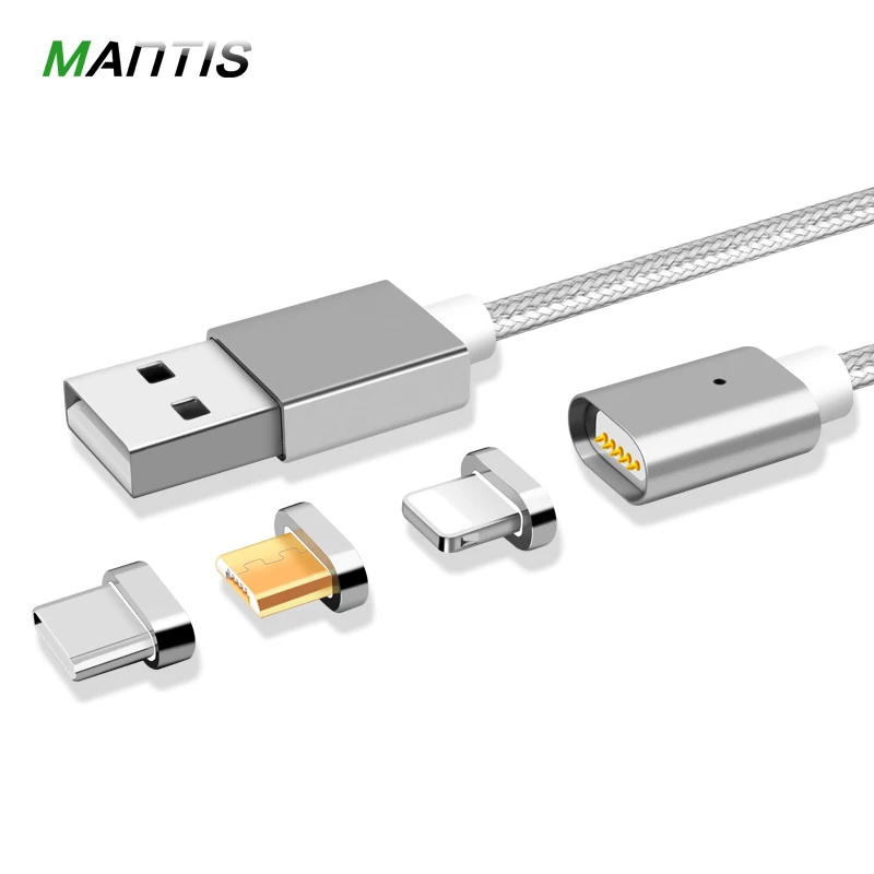 Мужской Магнитный кабель 3 в 1 для iPhone Micro usb type C Быстрая зарядка м нейлоновая