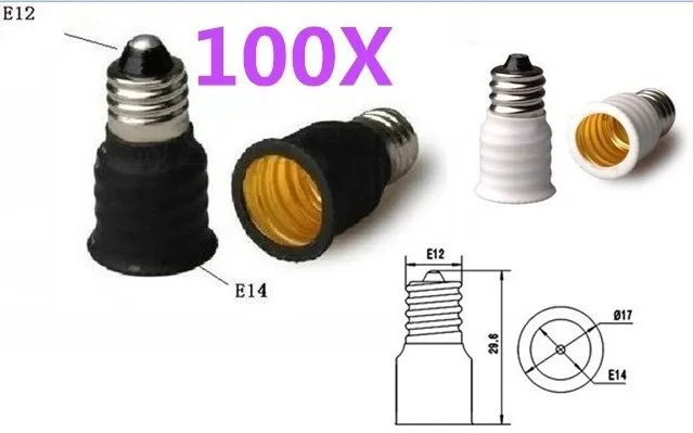 100pcs E12 to E14 LED socket adapter E12-E14 Base Light Lamp Bulb Holder converter Free Shipping With Tracking No
100pcs E12 to E14 LED socket adapter E12-E14 Base Light Lamp Bulb Holder converter Free Shipping With Tracking No