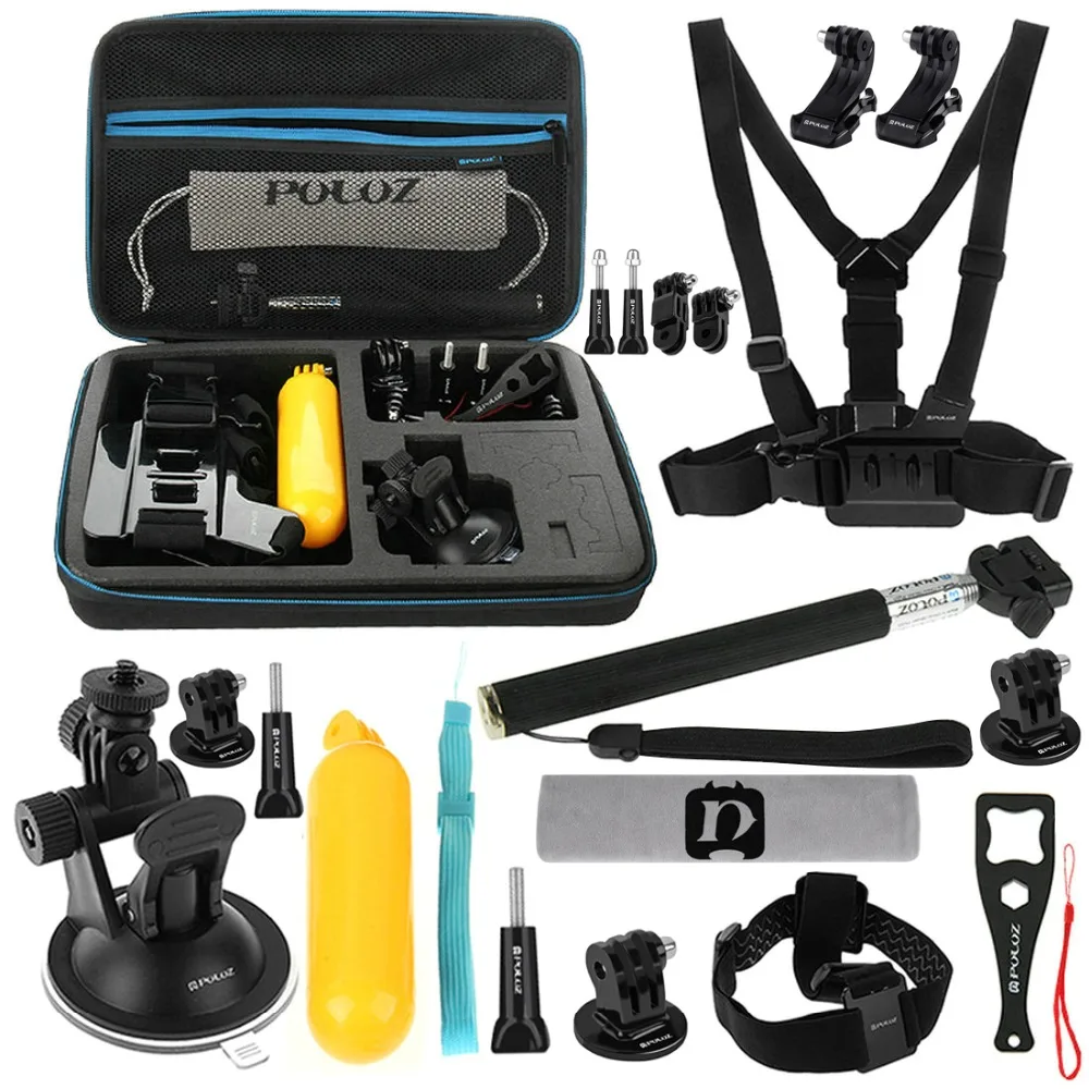PULUZ 20 in 1 Accessories Combo Kits with EVA Case Head Strap J-Hook Buckles Tripod AdapterStorage Bag for GoPro NEW HERO 7 6 5
PULUZ 20 in 1 Accessories Combo Kits with EVA Case Head Strap J-Hook Buckles Tripod AdapterStorage Bag for GoPro NEW HERO 7 6 5