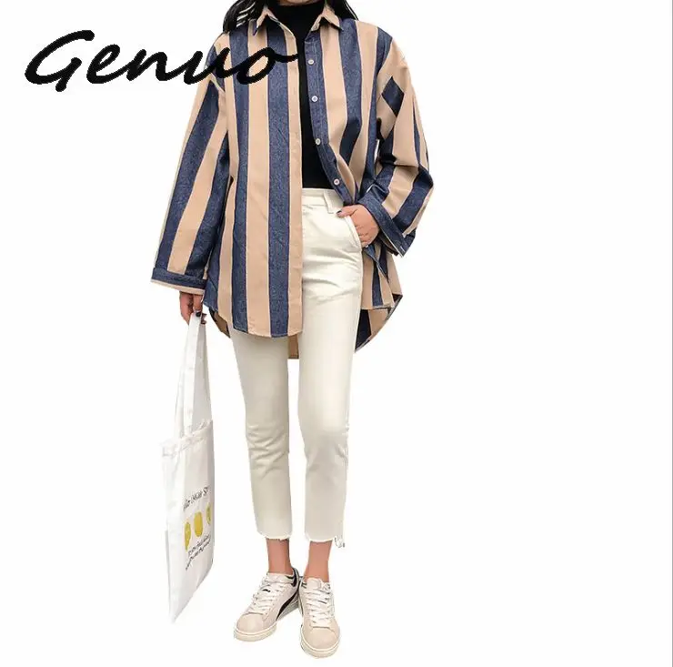 Genuo New Loose Wild Fashion Women Shirt Long Sleeve Casual Fashion Cotton Ladies Blouses and Tops Wild Striped New Autumn 2019
Genuo New Loose Wild Fashion Women Shirt Long Sleeve Casual Fashion Cotton Ladies Blouses and Tops Wild Striped New Autumn 2019