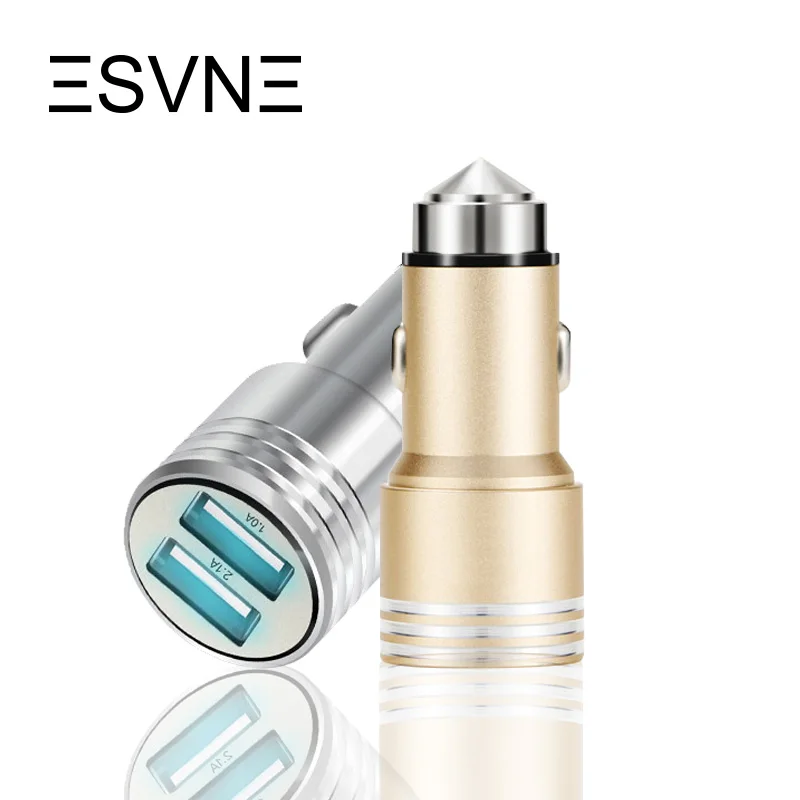 Автомобильное зарядное устройство ESVNE с двумя USB портами для iPhone 5 5s 6 6s 7 Samsung Xiaomi
