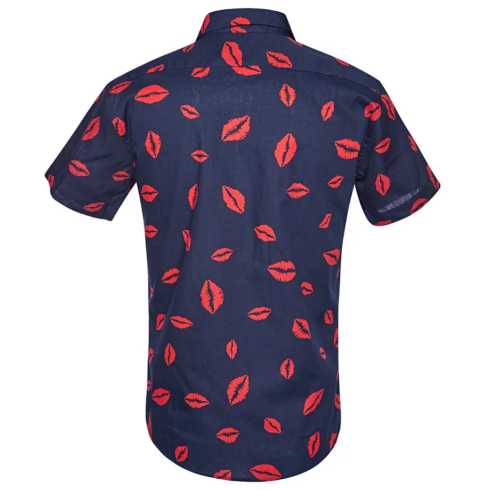 2019 Men 100% cotton Holiday Vacation Shirt Brand Short Sleeve Floral Lip prints Shirt Summer Beach Hawaiian top Clothes US size
2019 Men 100% cotton Holiday Vacation Shirt Brand Short Sleeve Floral Lip prints Shirt Summer Beach Hawaiian top Clothes US size