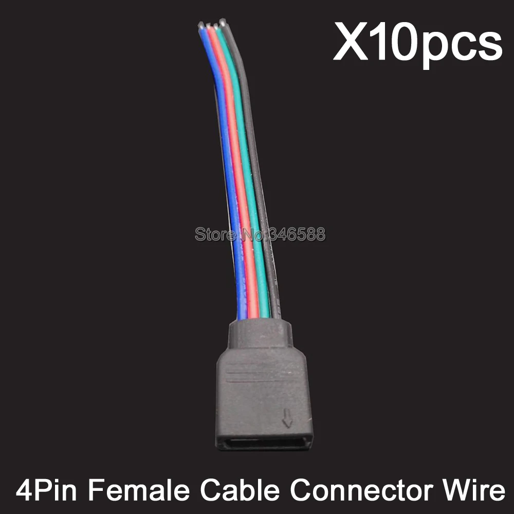 10PCS 4-pin 4Pins RGB Female Cable Connector with 10cm Wire - Quick Jumper Cord for RGB LED Strip Lights/RGB LED Controller
10PCS 4-pin 4Pins RGB Female Cable Connector with 10cm Wire - Quick Jumper Cord for RGB LED Strip Lights/RGB LED Controller