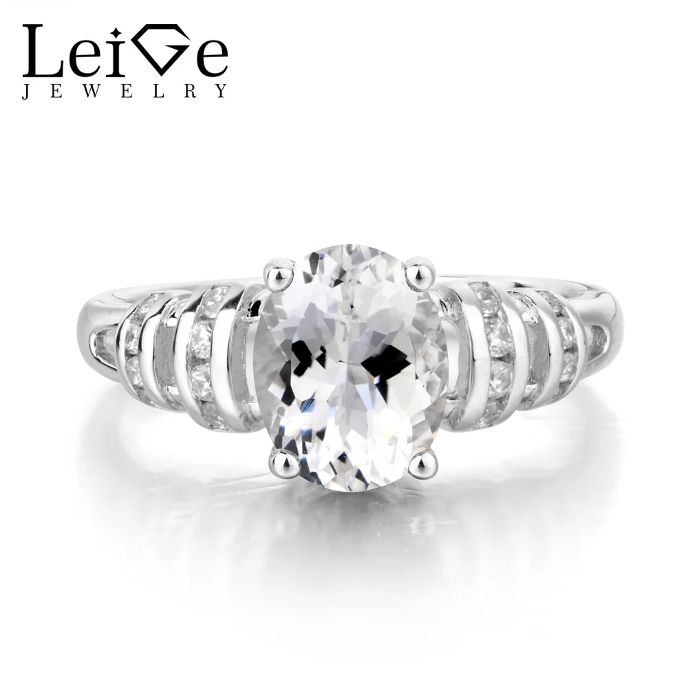 Leige Jewelry Natural White Topaz Ring Promise Ring November Birthstone Ring Oval Cut Gemstone 925 Sterling Silver Ring for Lady
Leige Jewelry Natural White Topaz Ring Promise Ring November Birthstone Ring Oval Cut Gemstone 925 Sterling Silver Ring for Lady