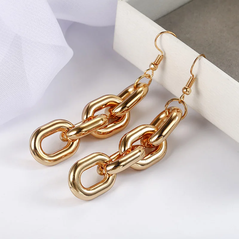 Fashion Punk Style Thick Link Chain Dangle Earrings For Women Brincos Zirconia Brinco Feminino Wholesale Drop Earring e0158
Fashion Punk Style Thick Link Chain Dangle Earrings For Women Brincos Zirconia Brinco Feminino Wholesale Drop Earring e0158