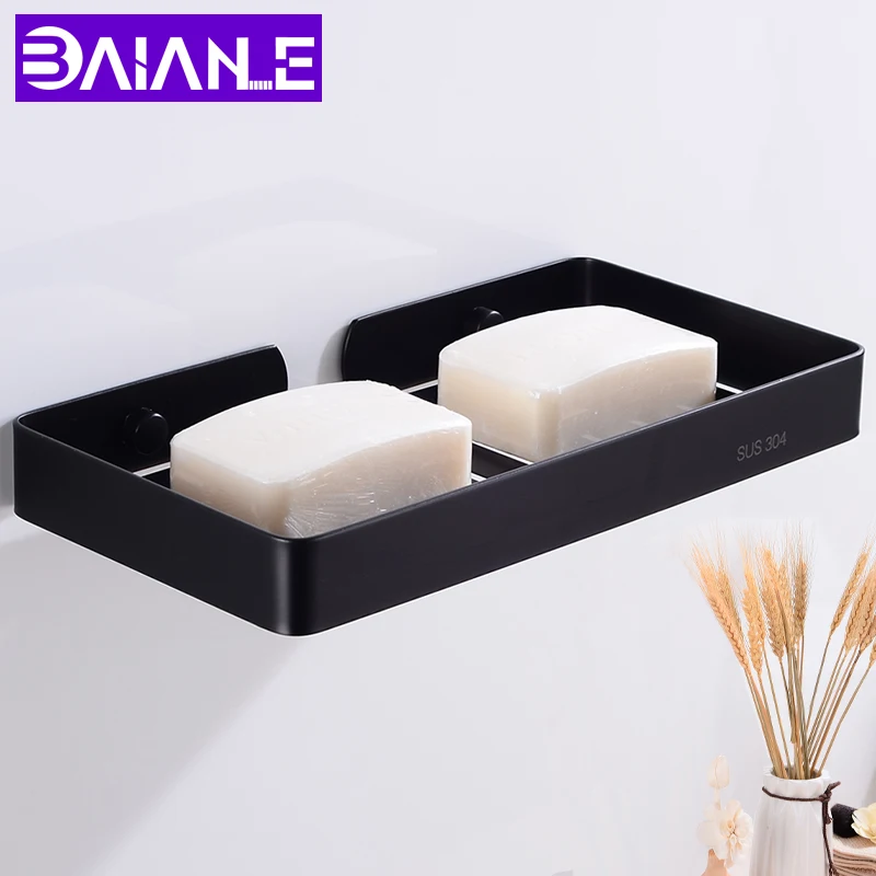 Bathroom Soap Dish Shower Soap Holder Shampoo Box Lengthen Stainless Steel Soap Rack Wall Mounted Cosmetic Storage Rack Black
Bathroom Soap Dish Shower Soap Holder Shampoo Box Lengthen Stainless Steel Soap Rack Wall Mounted Cosmetic Storage Rack Black
