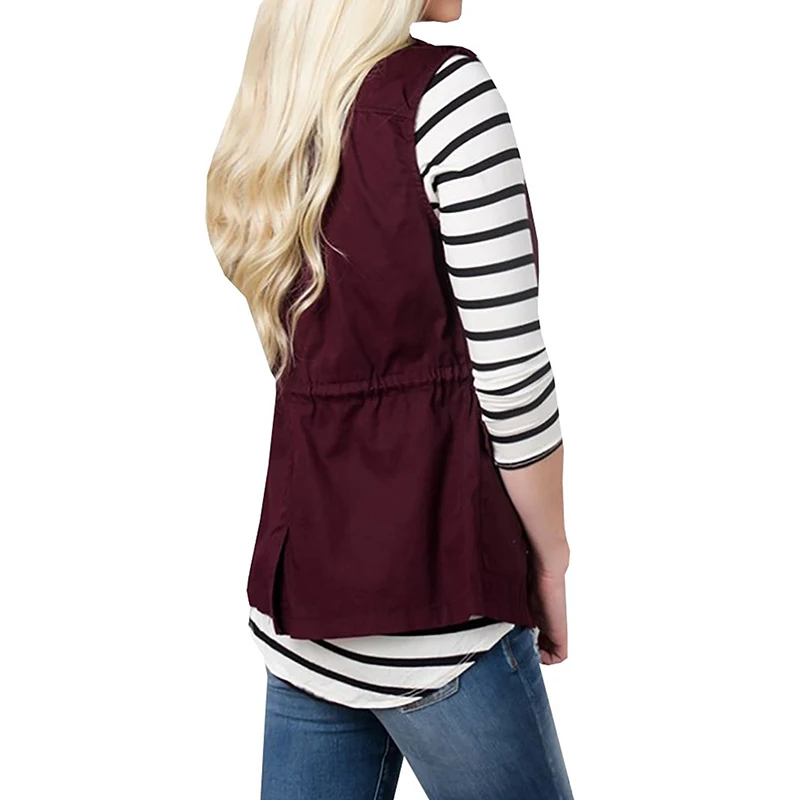 Open Stitch Vest Jacket Female Short Waistcoat Women Casual Sleeveless Drawstring Waist Vest Coat Nice Spring Cardigan Outwear
Open Stitch Vest Jacket Female Short Waistcoat Women Casual Sleeveless Drawstring Waist Vest Coat Nice Spring Cardigan Outwear