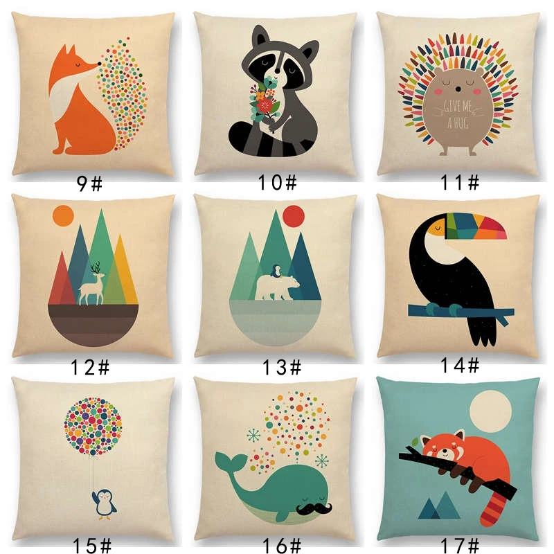 Latest Cute Cartoon Animals Unicorn Tigers Lion Hedgehog Raccoon Elephant Fox Toucan Cat Cushion Cover Sofa Throw Pillow case
Latest Cute Cartoon Animals Unicorn Tigers Lion Hedgehog Raccoon Elephant Fox Toucan Cat Cushion Cover Sofa Throw Pillow case