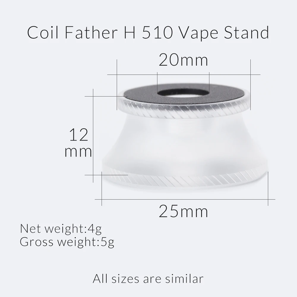 Coil Father 510 RBA RDA Base Stand Metal Holder Stand Atomizer Vape Deck Display for Electronic Cigarette Vaporizer Atomizer
Coil Father 510 RBA RDA Base Stand Metal Holder Stand Atomizer Vape Deck Display for Electronic Cigarette Vaporizer Atomizer