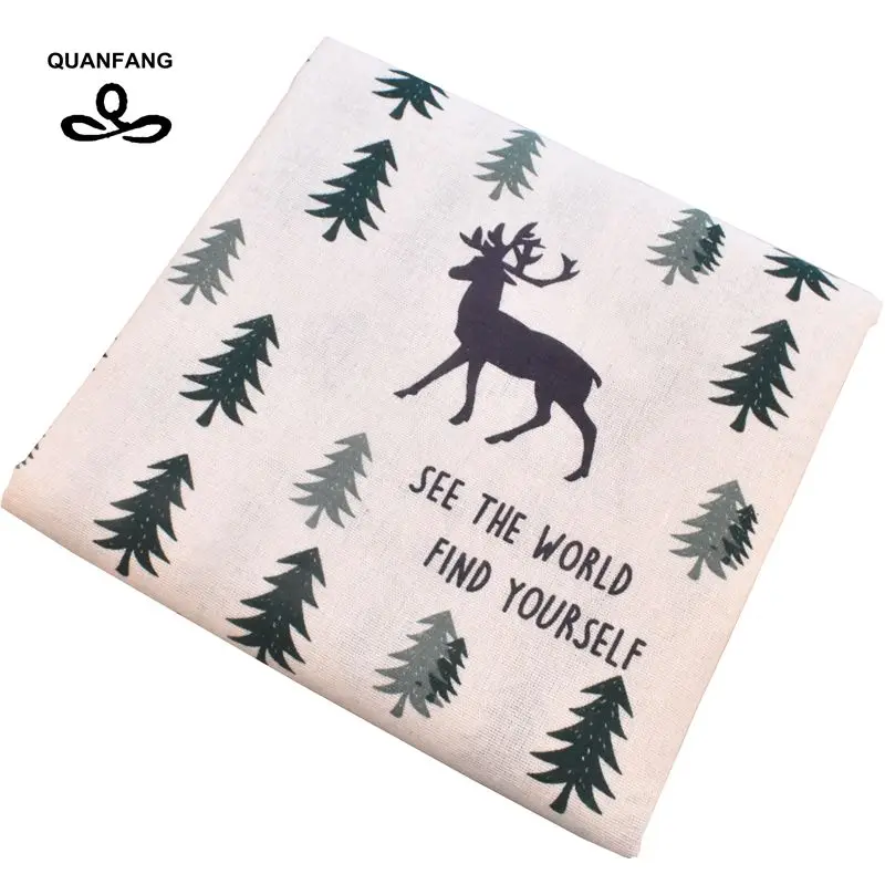 QUANFANG Christmas deer Printed Cotton Linen Fabric For Patchwork Quilting/Sewing/DIY Sofa Tabl Cloth Tissue Curtain Bag Meter
QUANFANG Christmas deer Printed Cotton Linen Fabric For Patchwork Quilting/Sewing/DIY Sofa Tabl Cloth Tissue Curtain Bag Meter