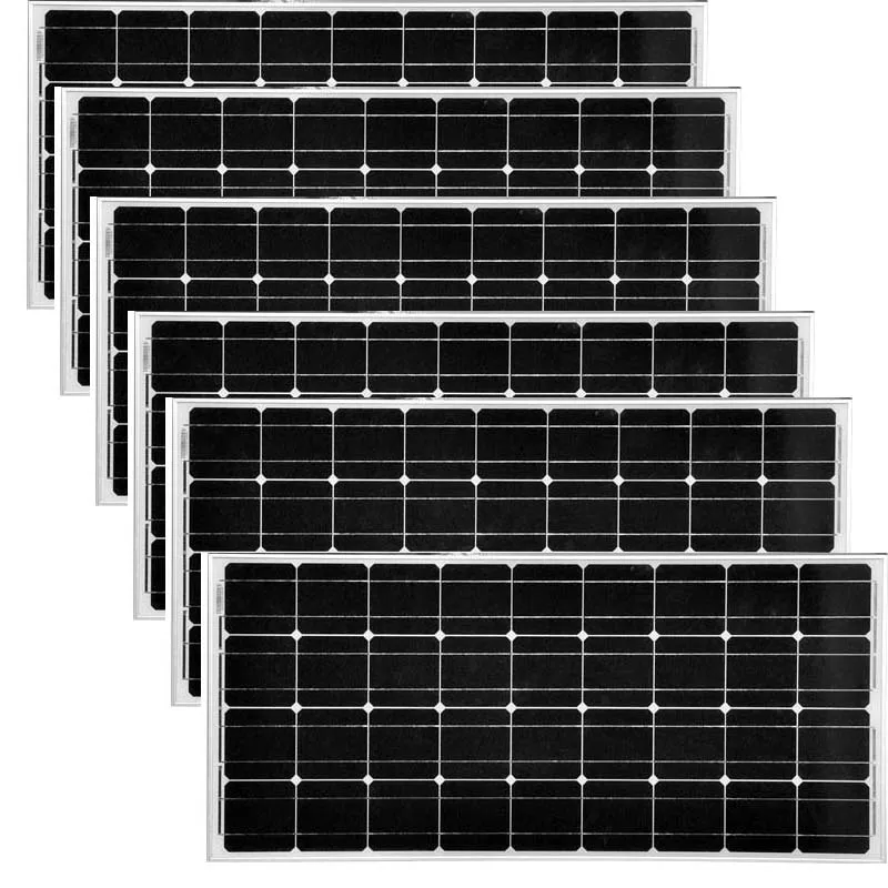 Solar Plate 12v 100w Monocrystalline 6 Pcs A Grade Placas Solares 72v 600W Solar Home System Marine Yacht Boat Caravan Car Camp
Solar Plate 12v 100w Monocrystalline 6 Pcs A Grade Placas Solares 72v 600W Solar Home System Marine Yacht Boat Caravan Car Camp