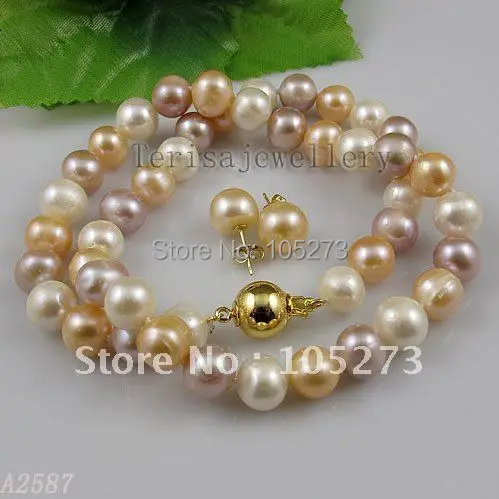 Amazing!pearl jewelry set Multicolor Genuine Freshwater pearl necklace &earring woman's jewelry Free shipping A2587
Amazing!pearl jewelry set Multicolor Genuine Freshwater pearl necklace &earring woman's jewelry Free shipping A2587