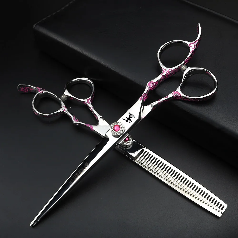 7 inch rose hair scissors set high quality Japanese 440C steel cutting scissors and thinning scissors hairdressing tool set
7 inch rose hair scissors set high quality Japanese 440C steel cutting scissors and thinning scissors hairdressing tool set