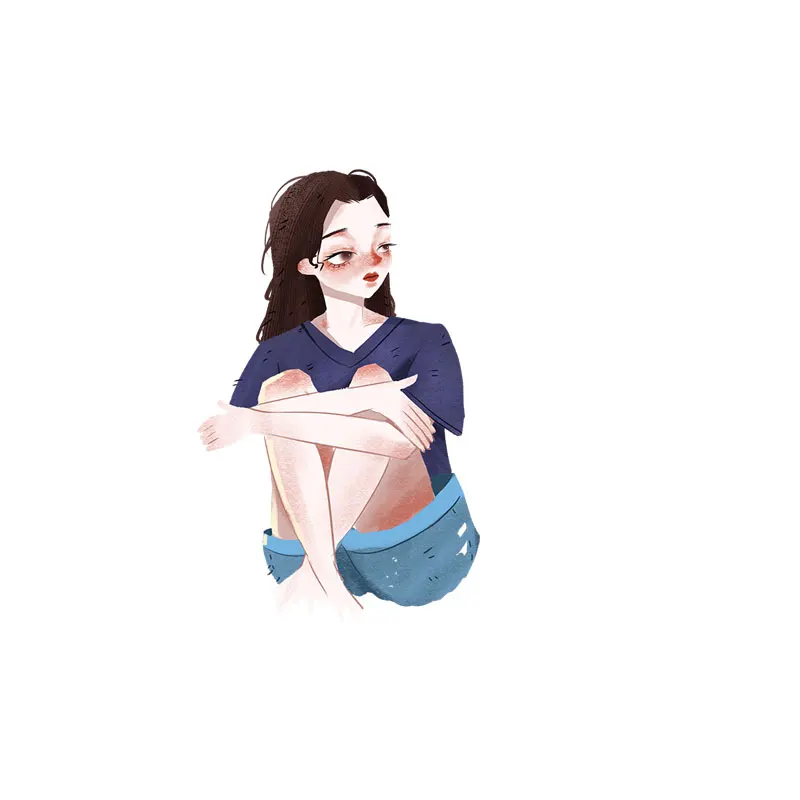 YOJA A Girl With Her Knees In Arms Switch Sticker Living Room Bedroom Wall Decor PVC Nice-quality 8SS1546 | Дом и сад