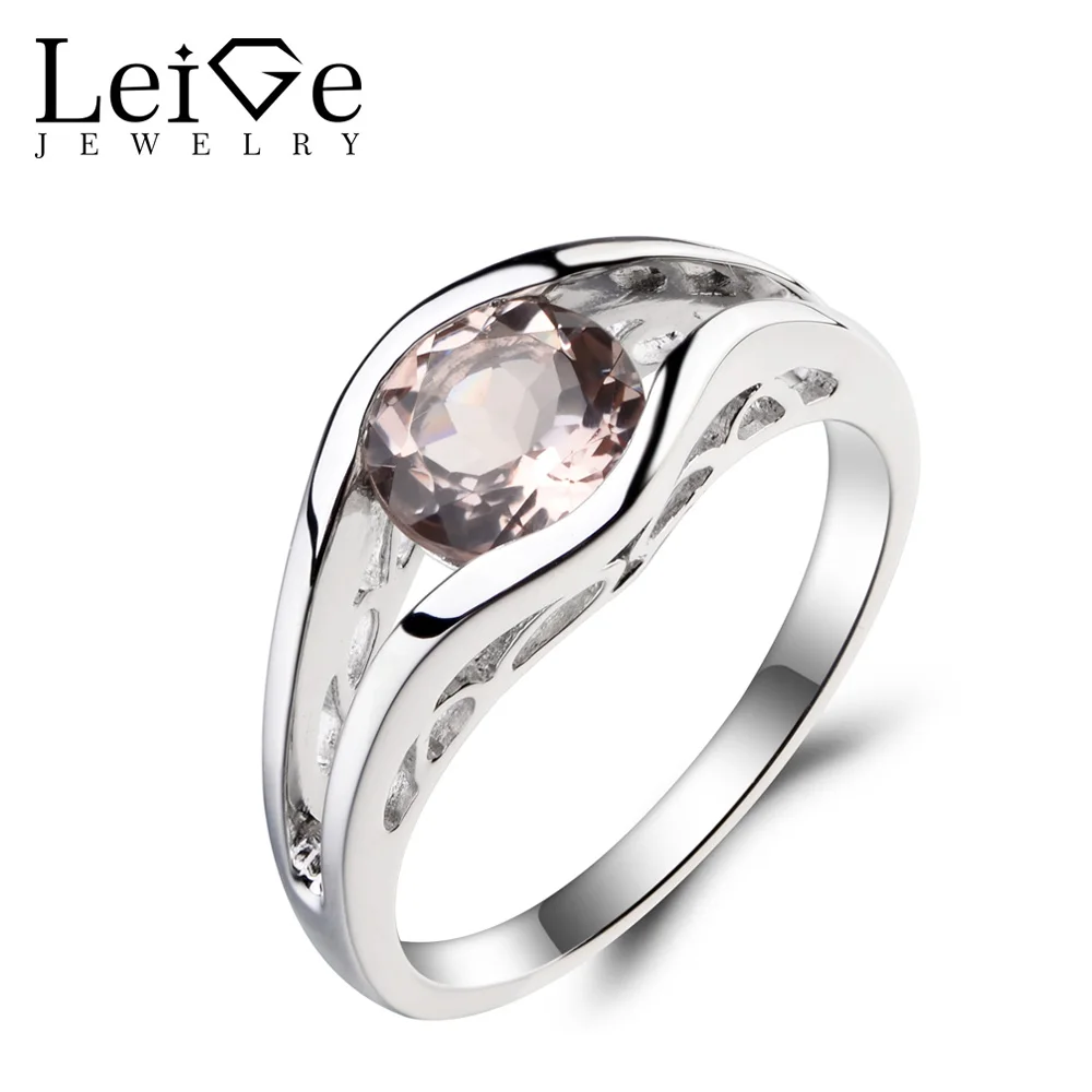 Leige Jewelry Solitaire Ring Round Cut Pink Gemstone Natural Morganite Ring Engagement Ring 925 Sterling Silver Ring for Women
Leige Jewelry Solitaire Ring Round Cut Pink Gemstone Natural Morganite Ring Engagement Ring 925 Sterling Silver Ring for Women
