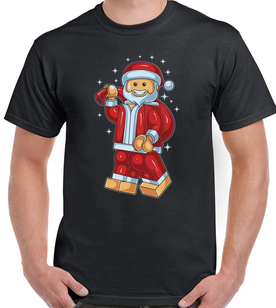 Мужская забавная Рождественская футболка Lego Santa подарок на Рождество модная