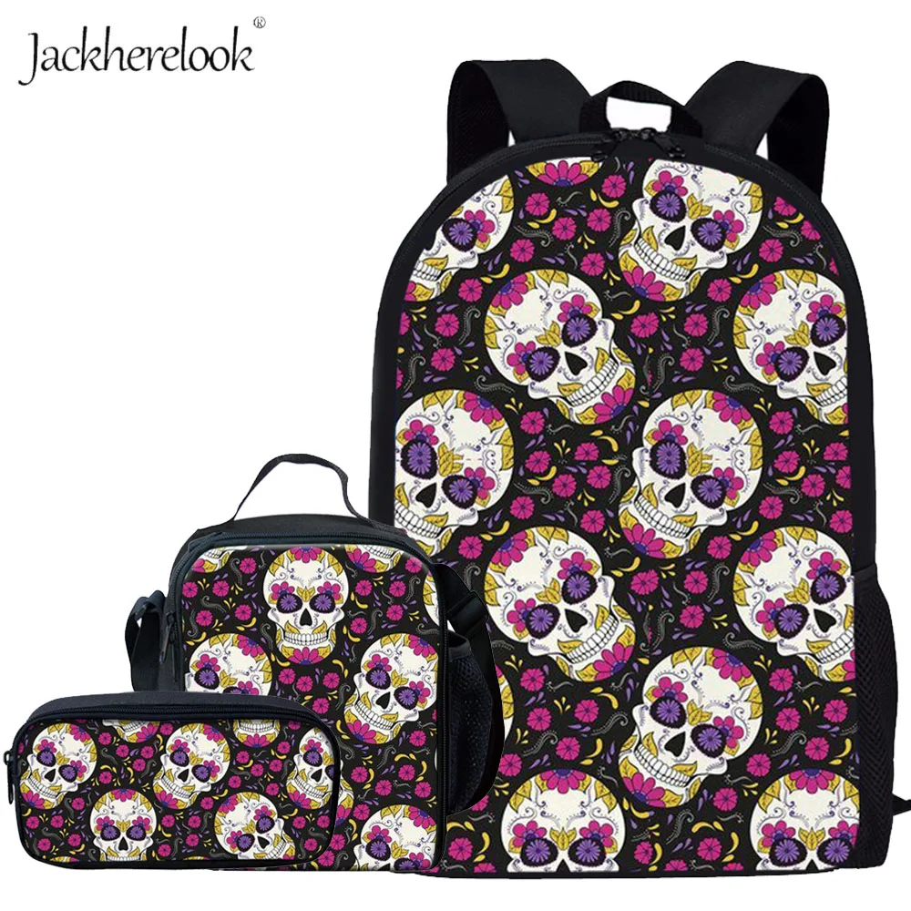 Jackherelook Sugar Skull Design Girls Floral School Bags Set Fashion Girly Skeleton 3D Print Backpack Kids Schoolbag Student Bag
Jackherelook Sugar Skull Design Girls Floral School Bags Set Fashion Girly Skeleton 3D Print Backpack Kids Schoolbag Student Bag