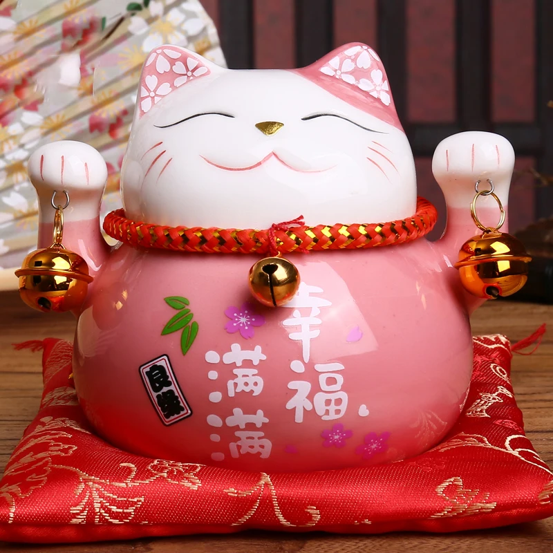 4.5 inch Maneki Neko Porcelain Lucky Cat Home Decor Ornaments Fortune Cat Money Box Fengshui Craft 6 Colors 
4.5 inch Maneki Neko Porcelain Lucky Cat Home Decor Ornaments Fortune Cat Money Box Fengshui Craft 6 Colors