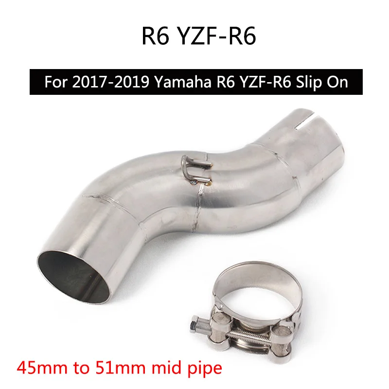 ( Mid Pipe ) for Yamaha R6 YZF-R6 2017-2019 Exhaust Pipe Slip On 45/51 mm Motorcycle Middle Link Pipe Stainless Steel Converter
( Mid Pipe ) for Yamaha R6 YZF-R6 2017-2019 Exhaust Pipe Slip On 45/51 mm Motorcycle Middle Link Pipe Stainless Steel Converter