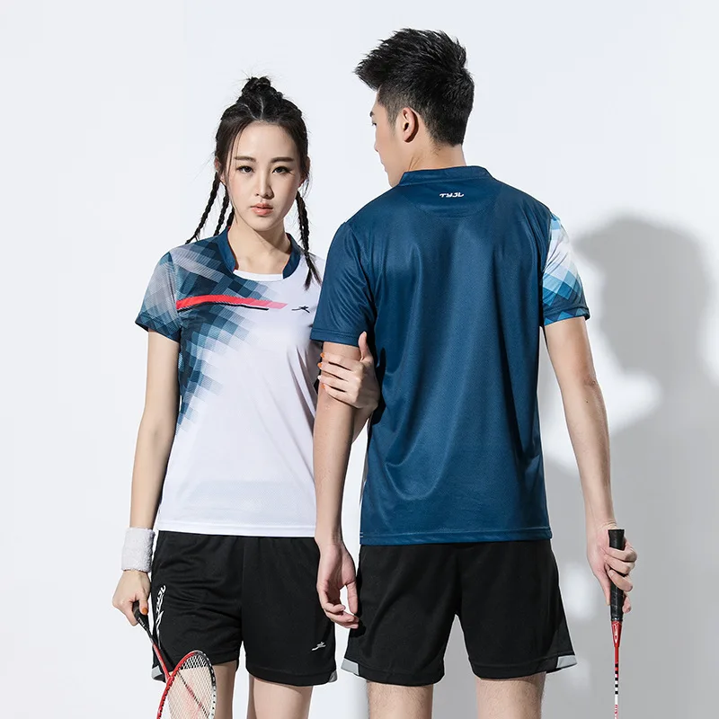 Мужская и женская спортивная рубашка для бадминтона шорты тенниса фитнеса