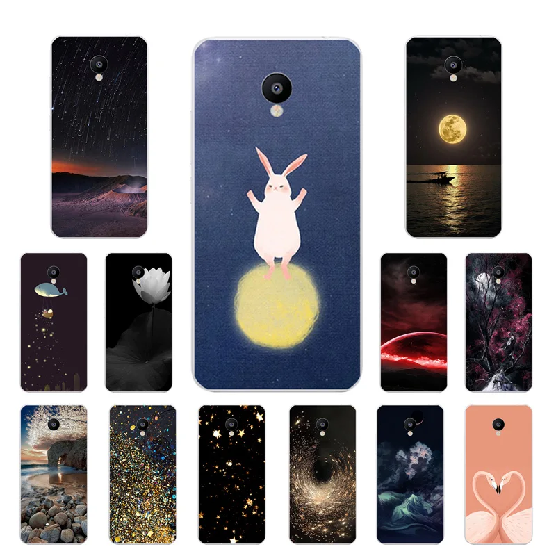 Мягкий силиконовый чехол из ТПУ для Meizu M3 M3s M3S Mini с золотым принтом задняя крышка