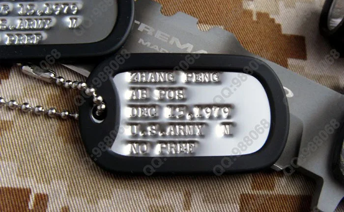 Original Stamping Gravure soldier military identity cards dog tags Honed stainless steel necklace pendant Free Custom B-A01 | Украшения и