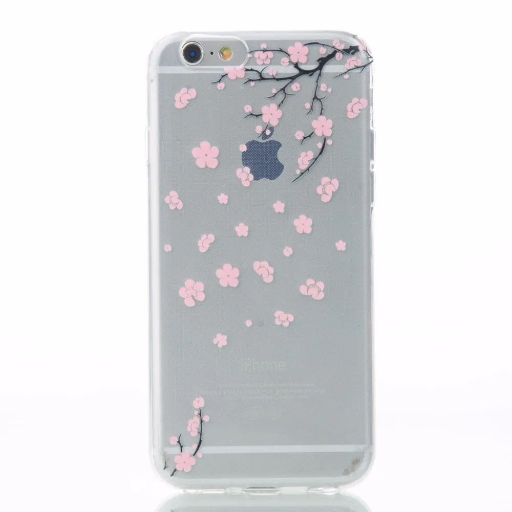 Роскошный цветок прозрачность Мягкие TPU чехол для телефона Apple iPhone 6/6 s 4.7