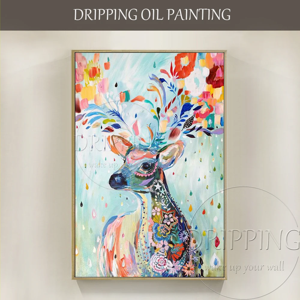 Artist Hand-painted High Quality Colorful Nordic Oil Painting on Canvas Colorful Animal Deer Nordic Oil Painting for Living Room
Artist Hand-painted High Quality Colorful Nordic Oil Painting on Canvas Colorful Animal Deer Nordic Oil Painting for Living Room
