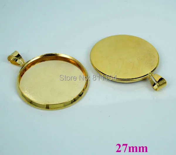 27mm New Gold tone Plated Blank Bases Circle Round Bezel w/ a bail Cabochon Settings Pendant Blank Findings Bulk Wholesale
27mm New Gold tone Plated Blank Bases Circle Round Bezel w/ a bail Cabochon Settings Pendant Blank Findings Bulk Wholesale