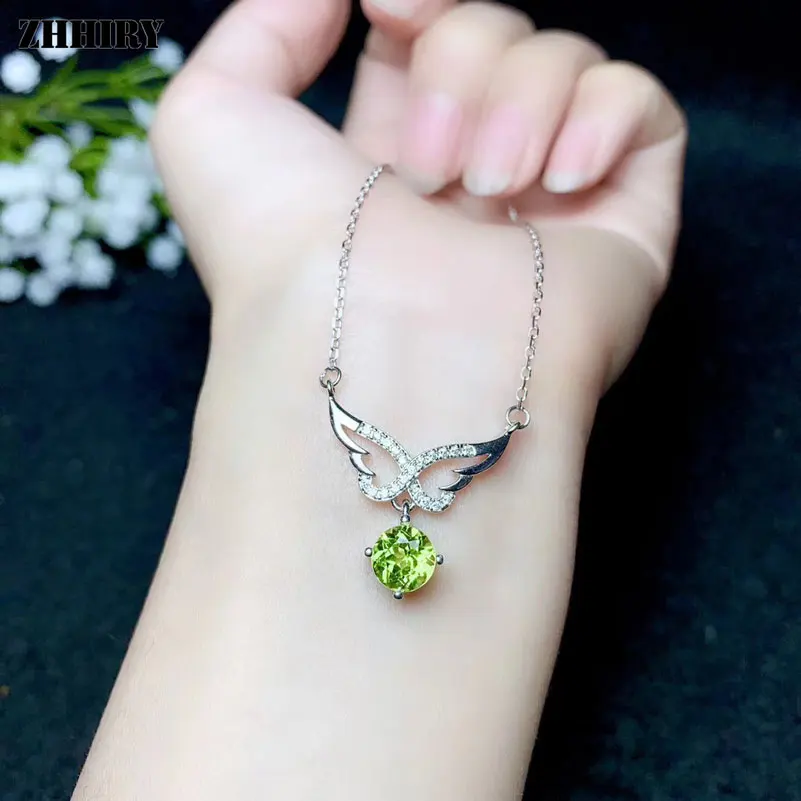 ZHHIRY Natural Peridot 925 Sterling Silver Necklace Pendant Real Chrysolite Gemstone For Women Angel Shape Fine Jewelry
ZHHIRY Natural Peridot 925 Sterling Silver Necklace Pendant Real Chrysolite Gemstone For Women Angel Shape Fine Jewelry