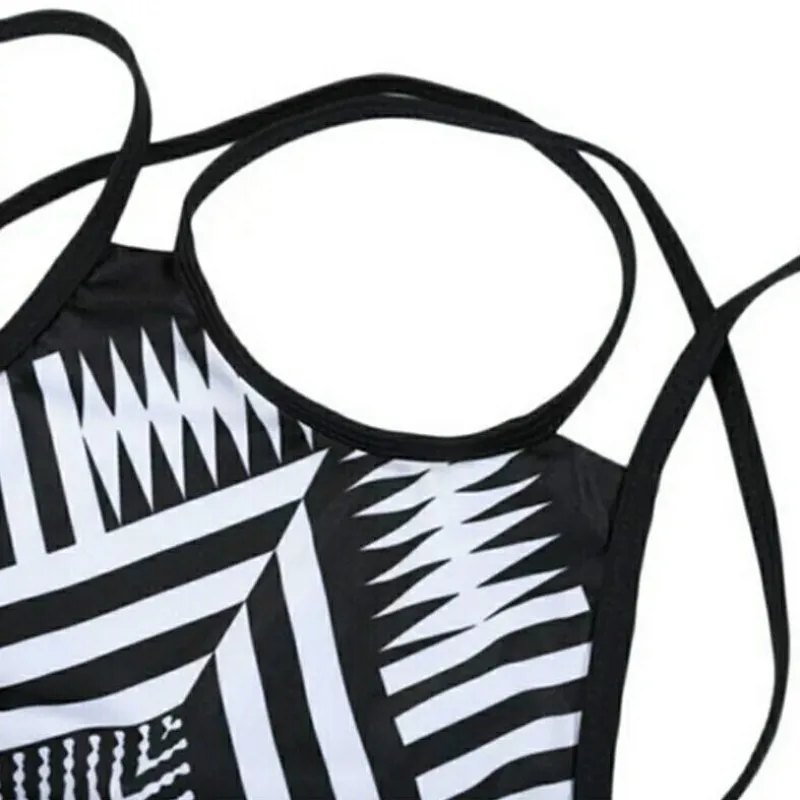 Patchwork Thong One Piece Swimsuit Sexy Halter Fused Swimwear Female 2018 Women Brazilian Bather Monokini Beachwear | Спорт и