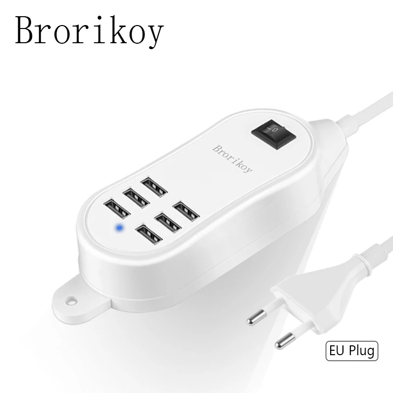6 USB зарядное устройство док 15 Вт 3A ЕС Plug Quick Charge для iPad iPhone samsung Планшеты адаптер