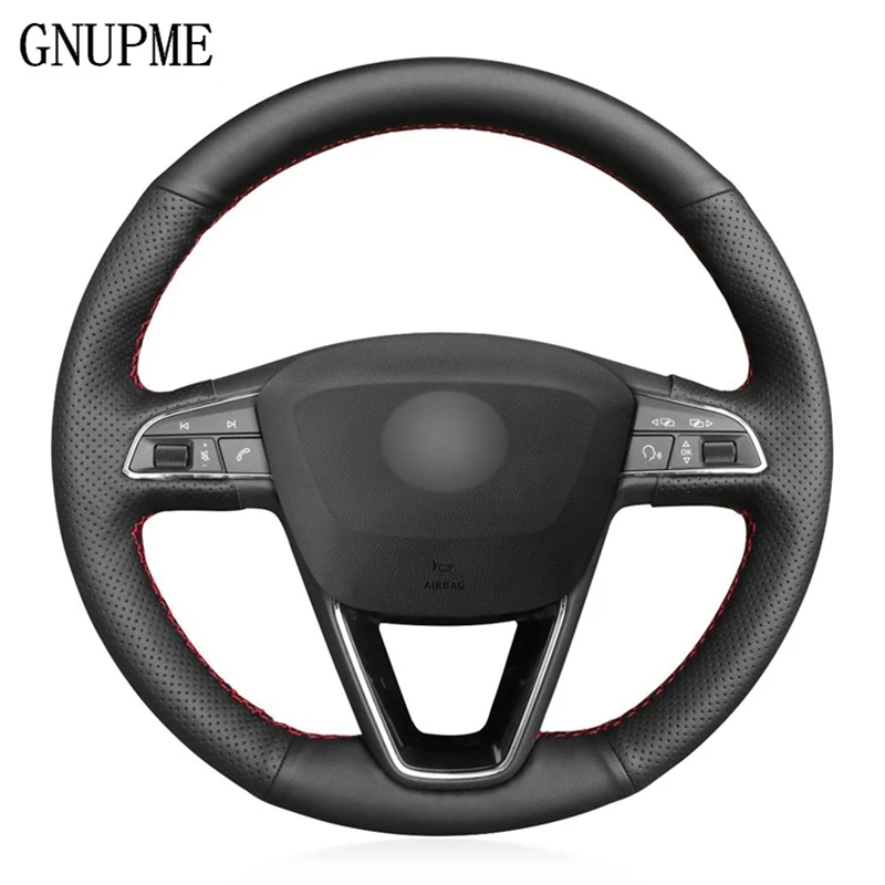 DIY Black Artificial Leather Car Steering Wheel Cover for Seat Leon 5F Mk3 2013-2019 Ibiza 6J 2016-2019 Arona 2018-2019
DIY Black Artificial Leather Car Steering Wheel Cover for Seat Leon 5F Mk3 2013-2019 Ibiza 6J 2016-2019 Arona 2018-2019