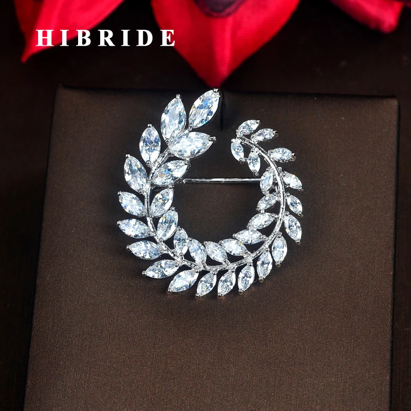HIBIRDE Clear Leaf Shape Cubic Zirocnia Girls Women Brooches For Fashion Jewelry Dress Accessories Gifts Wholesale Price BC-004
HIBIRDE Clear Leaf Shape Cubic Zirocnia Girls Women Brooches For Fashion Jewelry Dress Accessories Gifts Wholesale Price BC-004