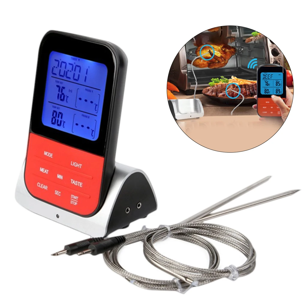Wireless Digital BBQ Thermometer Remote Dual Probe Meat Food Thermometer With Timer For Grilling Milk Kitchen Cooking Tools
Wireless Digital BBQ Thermometer Remote Dual Probe Meat Food Thermometer With Timer For Grilling Milk Kitchen Cooking Tools