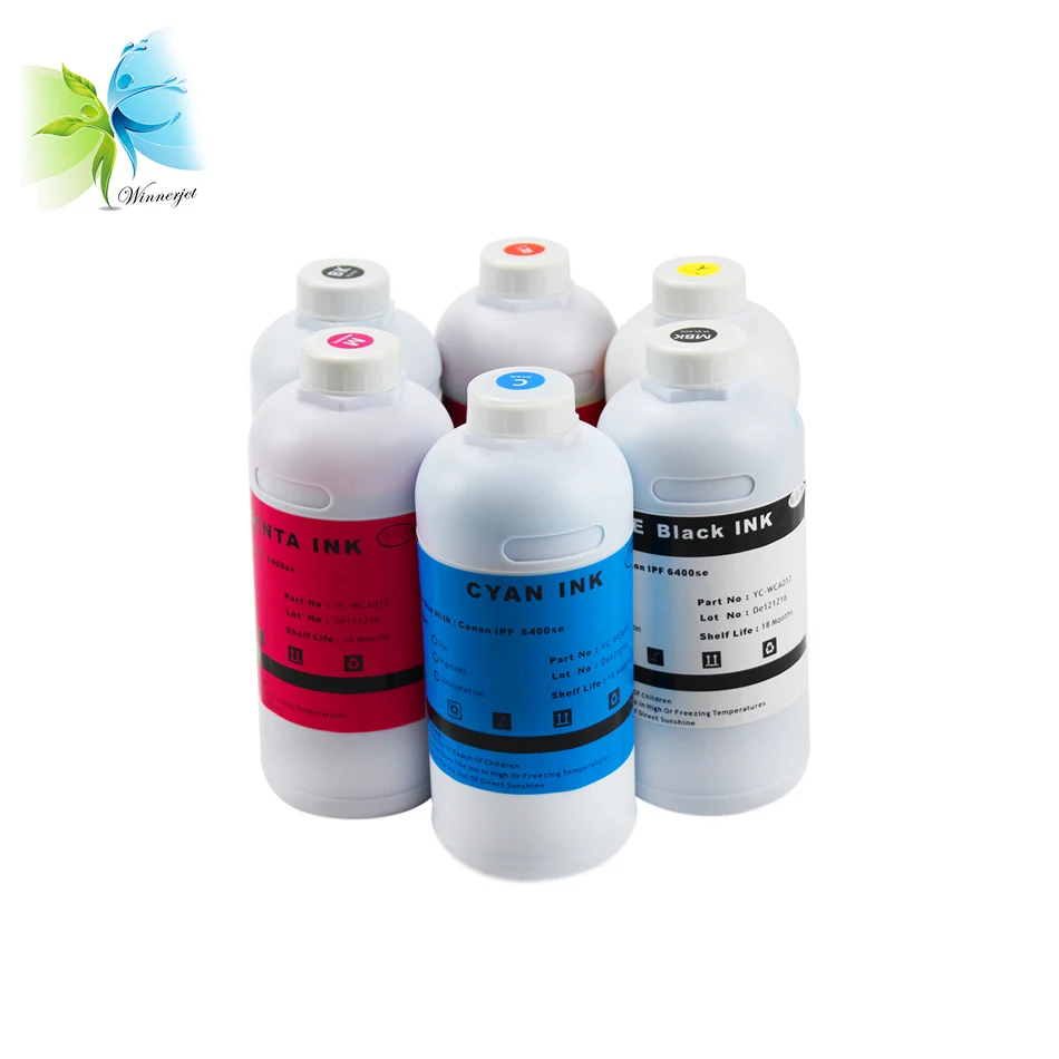 Winnerjet 1000ML per bottle WINNERJET 6 colors dye ink for Canon iPF 6400se printer high quality ink pfi-106 PFI-206
Winnerjet 1000ML per bottle WINNERJET 6 colors dye ink for Canon iPF 6400se printer high quality ink pfi-106 PFI-206