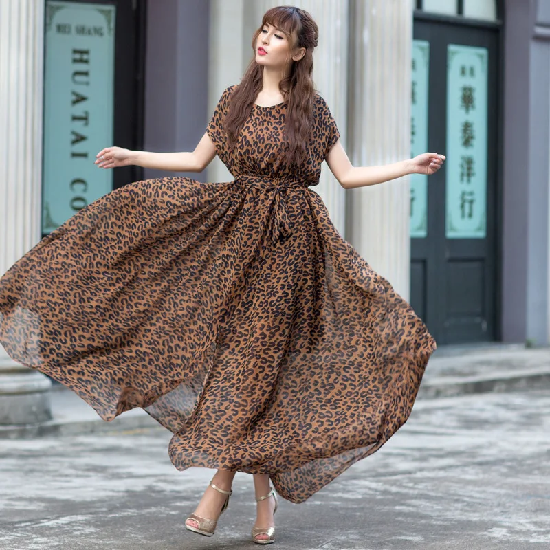 European Style Women Fashion Leopard Chiffon Dress Ladies Summer Maxi Long Dress Ladies Split Party Vestidos Dresses
European Style Women Fashion Leopard Chiffon Dress Ladies Summer Maxi Long Dress Ladies Split Party Vestidos Dresses