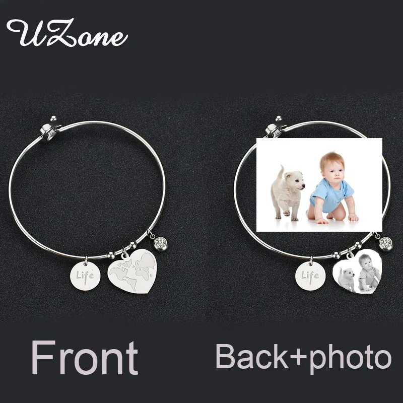 UZone Custom Tiny Heart Bracelets Stainless Steel Engrave Name Photo Bracelets Christmas Gift For Women
UZone Custom Tiny Heart Bracelets Stainless Steel Engrave Name Photo Bracelets Christmas Gift For Women