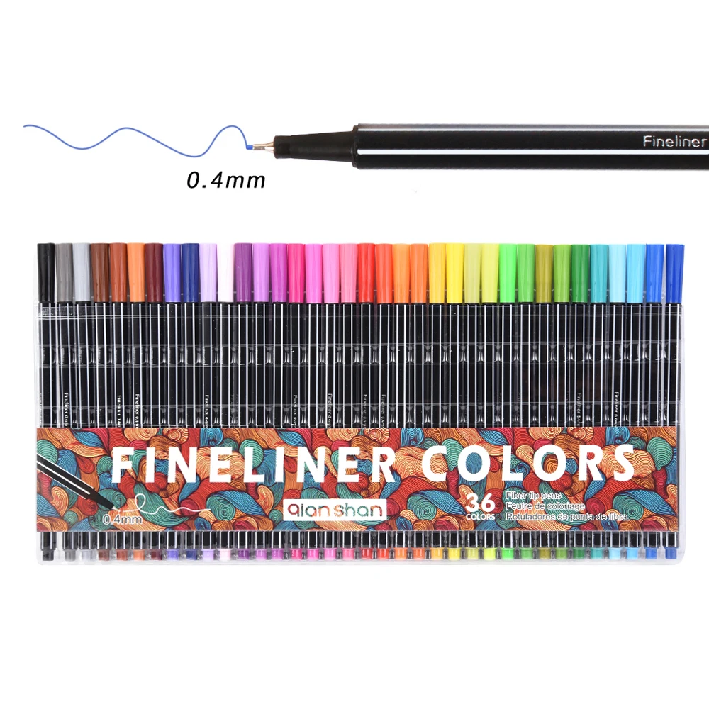

36colors Fine Liner Pen Set Micron Sketch Water Color Marker Colored 0.4mm Coloring for Manga Art Drawing Needle Comics