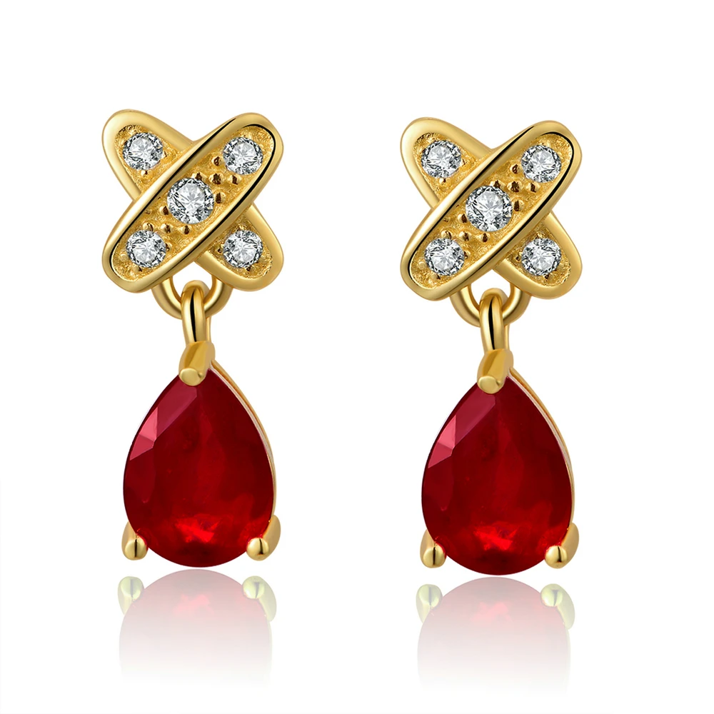LAMOON Teardrop 5x7mm 2ct 100% Red Ruby 925 sterling-silver-jewelry Stud Earring S925 LMEI050
LAMOON Teardrop 5x7mm 2ct 100% Red Ruby 925 sterling-silver-jewelry Stud Earring S925 LMEI050
